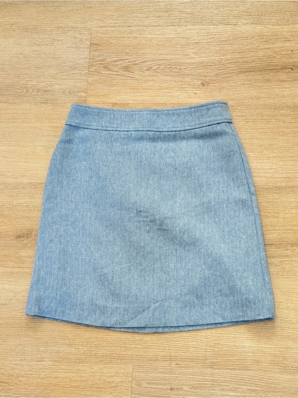 J. Crew Light Blue Herringbone Mini Skirt